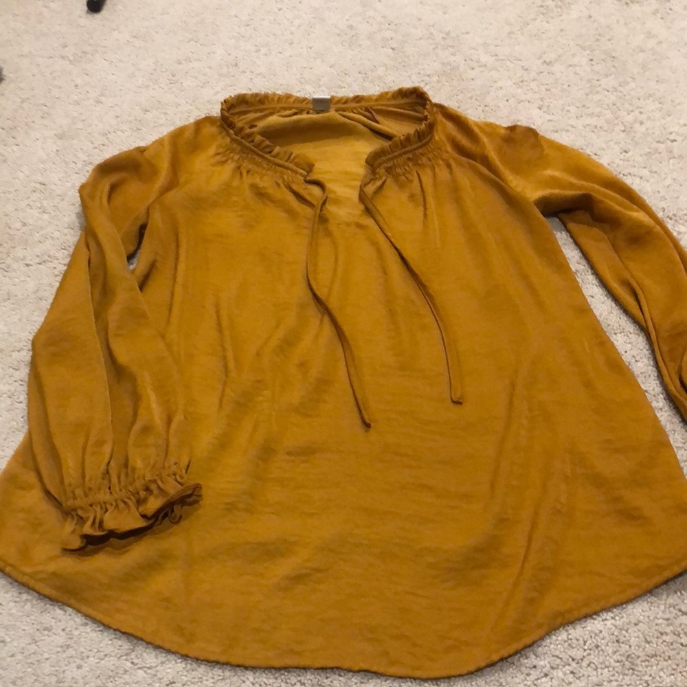 Women’s gold silky blouse